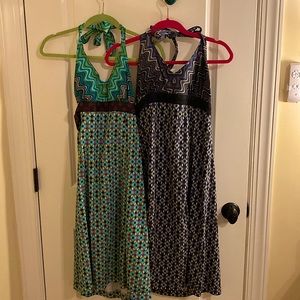 ATHLETA: Teal and Grey halter dresses. Sold separately. Very comfortable